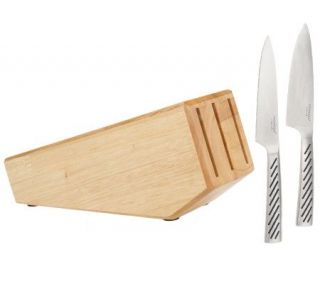 Technique 3Slot Universal Wooden Knife Block with 2 Knives —