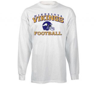 NFL Minnesota Vikings Long Sleeve Stacks T Shirt   White —