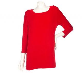 Effortless Style by Citiknits Knit Wide Neck Seamed Tunic —