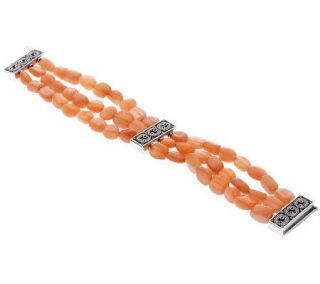Artisan Crafted Sterling 7 Limited Edition Peach Moonstone Bracelet 