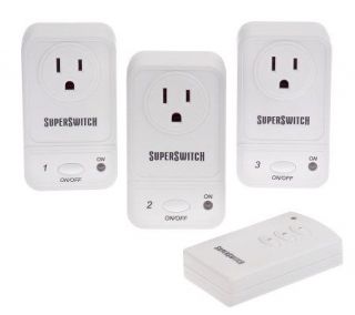Set of 3 Indoor Wireless Wall Outlets w/ Master Remote —
