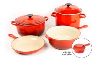  Signature Series Collection 6 PC Cherry Red Cookware Set New