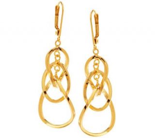 Veronese 18K Clad Interlocking Lever Back Dangle Earrings —