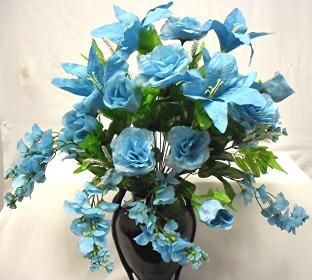 Turquoise Silk Floral Arrangement Wedding Centerpiece