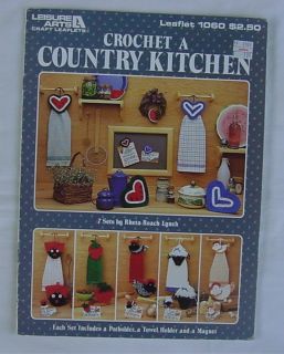 Crochet Pattern Country Kitchen Towel Toppers Potholders Lamb