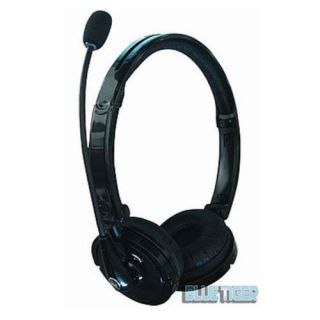 Black Stereo Bluetooth Headset Noise Cancelling Boom Mic Call Center