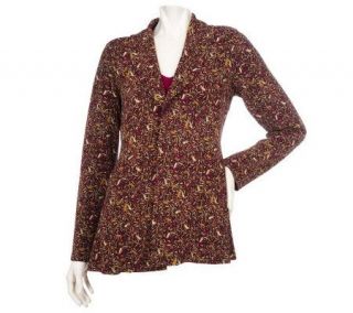 EffortlessStyle by Citiknits Printed Open Front Swing Jacket