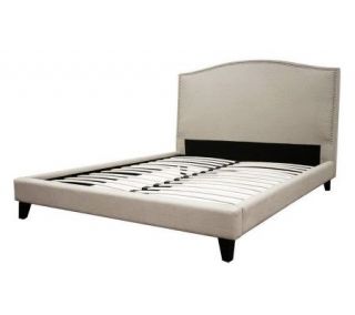 Aisling Cream Fabric Platform Bed King Size —