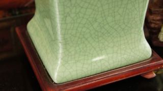 Celadon Crackle Glaze Green Jar Oriental Porcelain Lamp 24