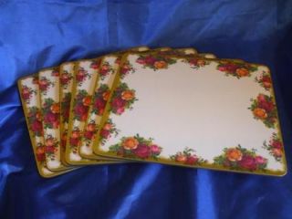 Boxed Set 6 x Royal Albert Old Country Roses Melamine Table Mats Made