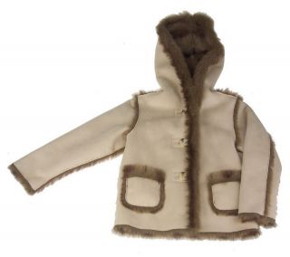 Dennis Basso Kids Reversible & Washable Faux Shearling Hooded Coat