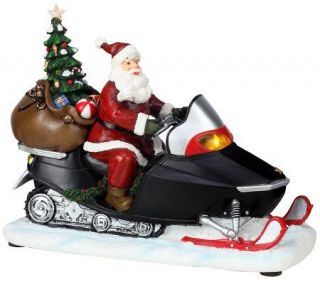 Musical LED Santa on Snowmobile —