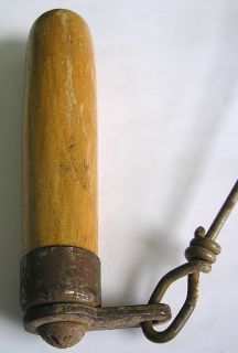 Wrought Iron Crucible Wood Handle Small French Ancient