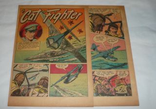  four page cartoon story ~ JOHN ALEXANDER CRUICKSHANK ~ RAF Cat Fighter