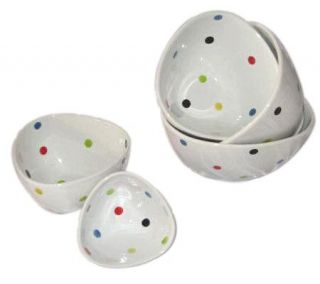 Temp tations Polka Dot Set of Five Nesting Triangular Bowls — 