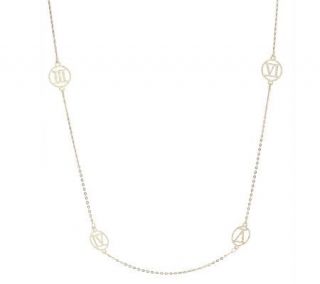 VicenzaGold 36 Stationed Roman Numeral Necklace 14K Gold —