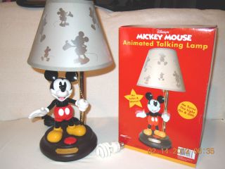Disneys Mickey Mouse Animated Talking Lamp Talks Moves Turns The Light