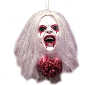 Hanging Life Size Victim Head Decoration with White Hair —