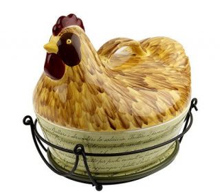 Temp tations Toscana Rooster 2 qt. Covered Baker w/Trivet & Rack