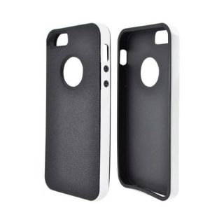 For Apple iPhone 5 Black White Crystal Silicone Case w Bumper