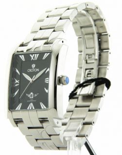 CN307374SSBK Croton Mens Steel Date Casual New Watch 3ATM