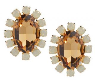 Joan Rivers Crystal Flower Earrings —