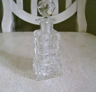 Vintage Cut Glass Crystal Perfume Cologne Bottle