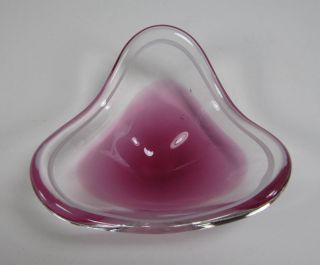Signed Small Flygsfors Coquille Art Glass Bowl