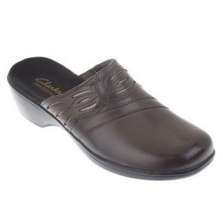 Clarks Bendables May Aloe Leather Clog w/ Cutout Detail   A216991
