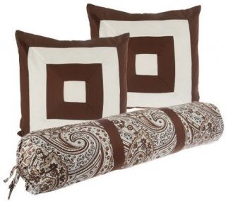 Linda Dano Set of Three Paisley Design Decorative Accent Pillows