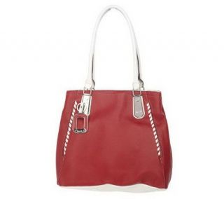 Tignanello Pebble Leather Tote Bag with Contrast Trim —