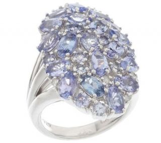 As IsSterling 4.20 ct tw Tanzanite Bold Oval Cluster Ring   J270210