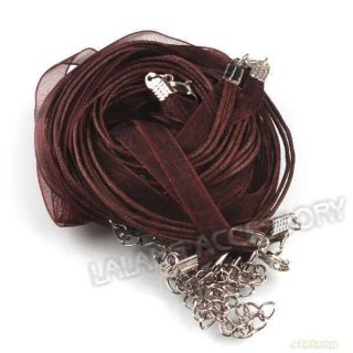 10x 130019 Coffee Ribbon&Waxed Necklace Finding Cords ON SALE