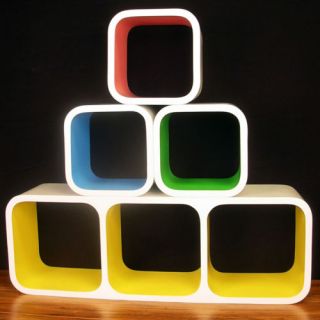 4pcs Colorful Display Cube Shelf Wood Storage M4 New