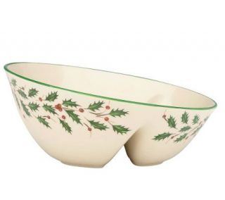 Lenox Holiday Divided Angle Bowl —