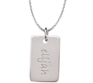 Posh Mommy Sterling Mini Dog Tag Pendant with Chain   J300045