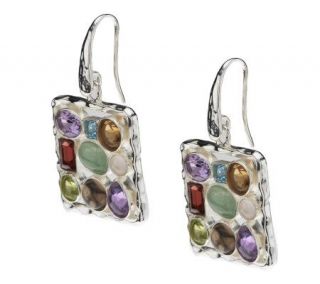 Andrea Brodi Sterling Mosaic Gemstone Dangle Earrings   J271843