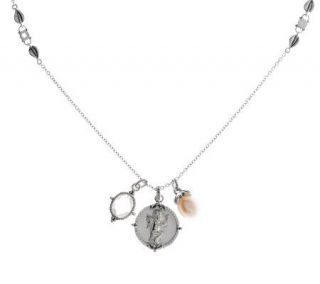 SeidenGang Sterling 18 Diamonique Relief Charm Necklace —