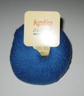 10 Balls Blue Katia Austral Merino Wool Sport Weight Knitting Yarn 99