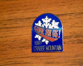 1991 Ski Pin Badge Crabbe Mountain New Brunswick Canada