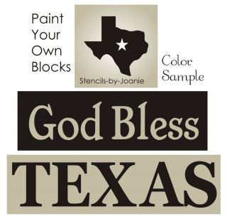 Stencil God Bless Texas State Star Country Craft Signs