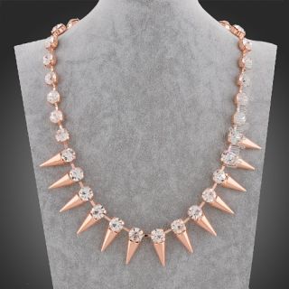 18K Rose Gold GP Swarovski Crystal Choker Fashion Necklace Jewelry