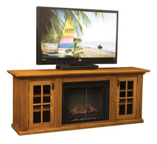  LCD TV Stand Media Cabinet Electric Fireplace Solid Wood Storage