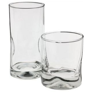 Libbey Crisa 16 Piece Impressions Clear Glasses Tumbler Beverage Set