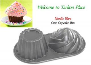 nordic ware big cute cupcake pan 6 cup cast alum new