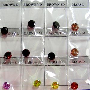 The Set of Round Diamond Simulated CZ Browns Populars