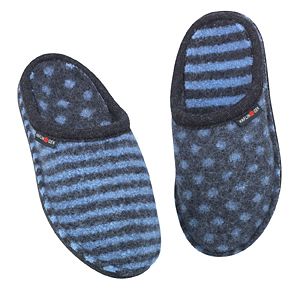 Haflinger Ladies Soft Sole Slippers Shirley AR Shirley Charcoal Blue