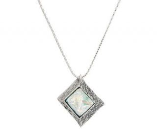Or Paz Sterling 20 Textured Roman Glass Pendant w/Chain —