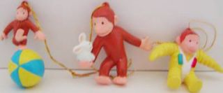 Curious George Monkey Mini Ornaments Miniature Christmas Decorations