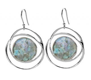 Or Paz Sterling Roman Glass Circle Dangle Earrings —